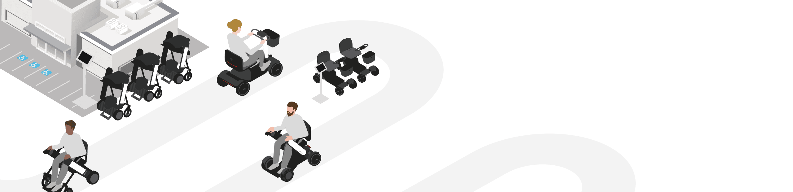 WHILL fleet management dashboard and mobility devices