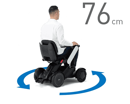WHILL Model C2 compact turning radius diagram