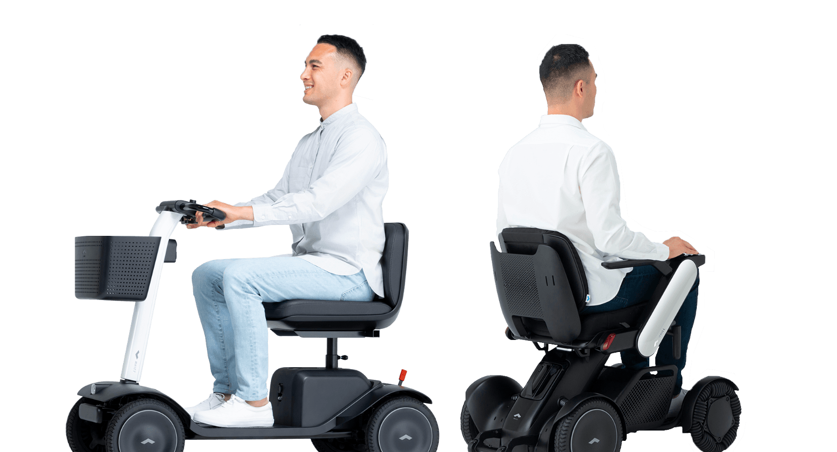 WHILL fleet management dashboard and mobility devices