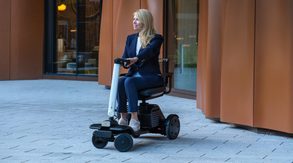Women on mobility scooter